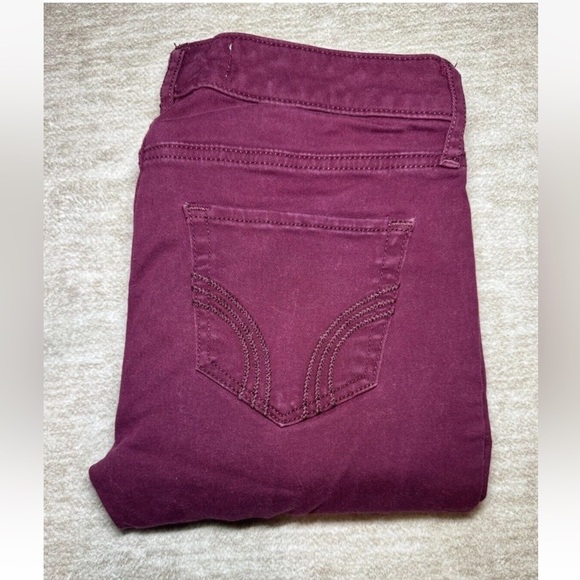 Hollister Y2K Low Rise burgundy Red Chino Skinny Jeans Sz 1 25 Waist cotton - Picture 2 of 6